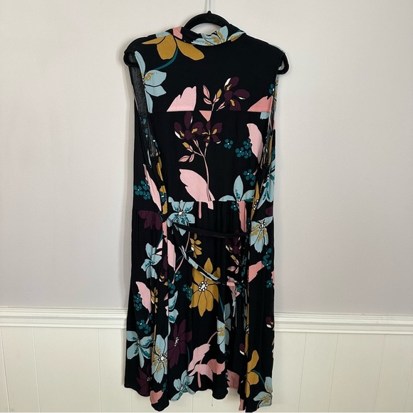 Who What Wear Women’s Sleeveless Button Front Black Floral Dress Sz 2X GUC - Picture 9 of 9